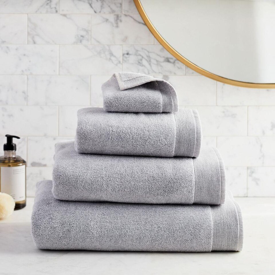 Organic Luxury Fibrosoft™ Towels Frost Grey Melange West Elm United